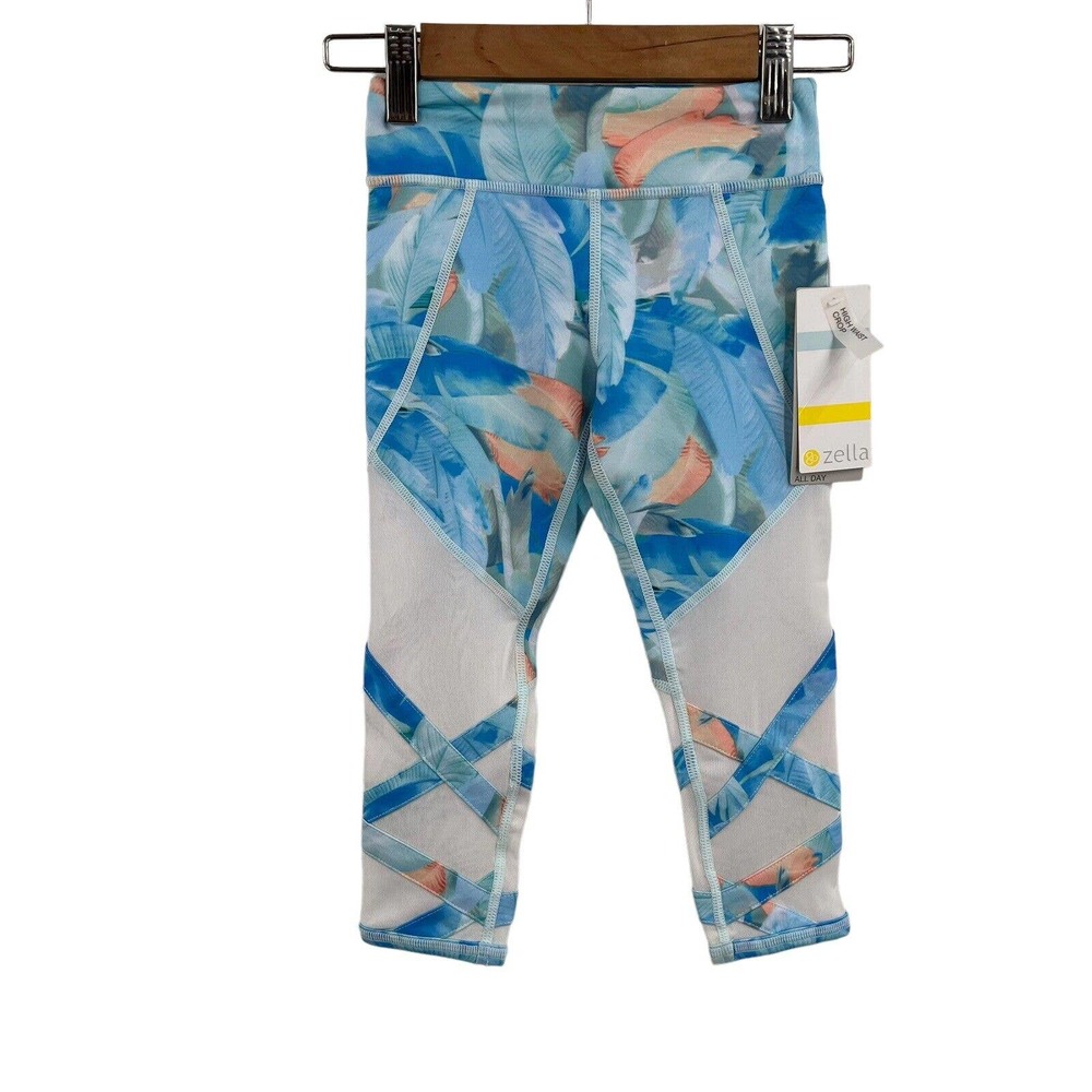 Z by Zella Girls Print Mesh Panel‎ Leggings 5 New